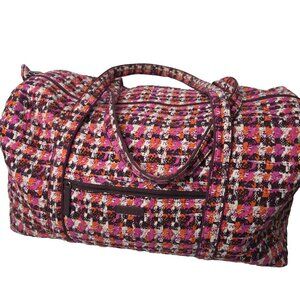 Vera Bradley Large Houndstooth Quilted Tweed Duffle Bag